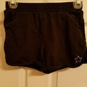 Girls black knit shorts 10/12